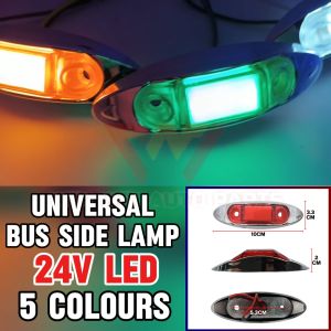Universal 24V Side Lamp Marker Light LED License Plate Signal SilverABS Trailer Lorry Bus Truck Red/Blue/Green/White/Red