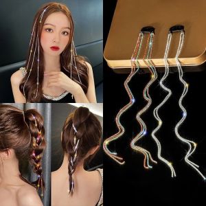 Shiny Chain Hairpins for Women Tassel Hair Clips Barrettes Braided Headband Ponytail Hair Accessories Headwear for Wedding Party