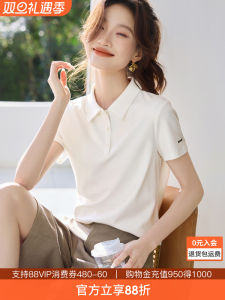 Mehemai Polo Shirt Womens Short Sleeve T-Shirt Commute Style Spring Summer New Arrival Korean Version Straight Cut Fit