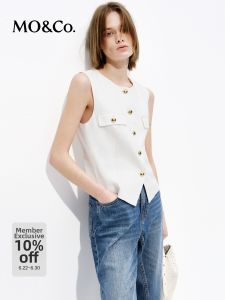 MO&Co. | Summer Linen Blend Short Crop Top Waist-cinching 3D Shaped