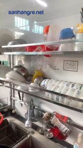 Kệ chén bát Inox 304 trên bồn rửa thông minh Kalpen size 85cm hàng chuẩn Đức - 1 tầng/2 thầng
