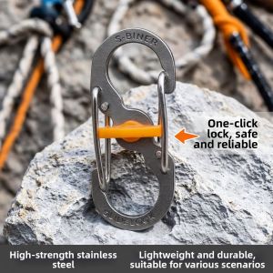 TEKANAI | Anti-theft Easy-Hang S Clip Keychain Locking Carabiner