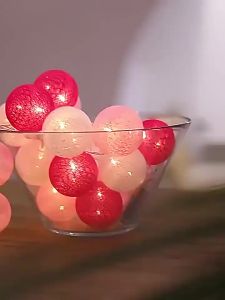 USB Plug Cotton Ball String Light1/3/6m Exquisite Round Ball Atmosphere Lightused for Bedroomweddingpartyindoor Decoration