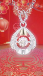 RoyStone - Kalung Wanita Parisian Moissanite Two-Way Adjustable Necklace Dua Cara Pakai Sertifikat GRA Original Aksesoris Perhiasan Silver 925 Lapis Emas