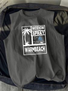 Sleeveless T-Shirt for Men Summer Style Pure Cotton Loose Fit Sports Shirt Geometric Pattern Cool Feeling Youth Popular