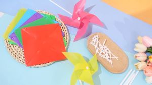 100Pcs Colorful Pinwheels PVC Windmill Toy Mainan Kincir Angin Warna Warni With 30M Wire Rope
