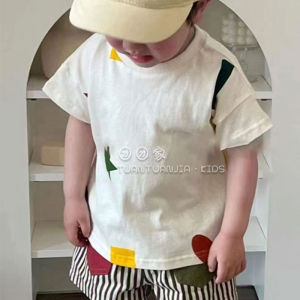 Childrens Casual Short Sleeve T-Shirt Boys Base Shirt Summer Top Baby Inner Wear Trendy Brand Clothes for Kids And Babies