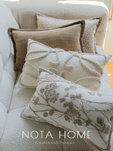 ปลอกหมอนยาวสไตล์นอร์ดิก รุ่น Sample Room นุ่ม ปลอกหมอนอิงสีน้ำตาล งานปัก สำหรับใช้ในรถยนต์ หมอนพิงหลังทรงสี่เหลี่ยม ของตกแต่งบ้าน