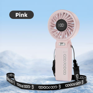 GOOJODOQ | GOOJODOQ Portable Versatile Mini Fan Quiet and High-speed Airflow 100-level Stepless Speed 4000mAh Adjustment Folding Neck Fan