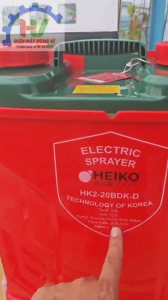 Bình Xịt Điện HEIKO 20 Lít 2 Bơm (Có Đảo Nước). Motor Đảo Chạy Cực Êm.12V-12AH. Bảo hành 1 năm