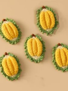 Handmade น่ารักสี่ระฆังโครเชต์ Lotus Hairpin BB คลิปคลิปด้านข้างสนุก 3D ผลไม้ออกแบบเด็กอุปกรณ์เสริมผม