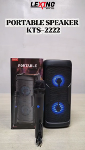 Portable speaker  dual 3 inches with wireless microphone  KTS-2222