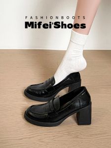 MIFEI | High Heel Loafer Shoes Leather Large Size