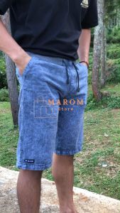 celana jeans pendek pria pinggang kolor jeans denim pria size 27-38