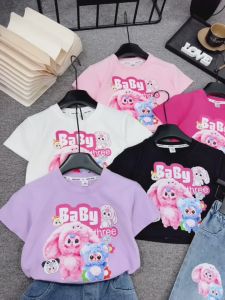 Bộ  cho bé gái gồm áo thun+ quần jean xuông  đồ bé gái phong cachs hoạ tiết babythree hot hit