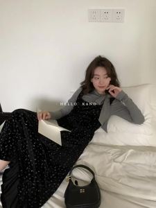 NIHAOKANONG | Đầm Voan Hoa Dây Đeo Cổ U Ôm Sát Dài