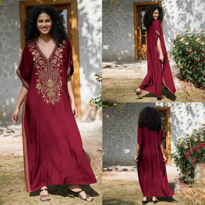 Váy Dài Mùa Hè Mới Thêu Bằng Cotton Rộng Rãi Cỡ Lớn Cho Nữ Quần Áo Bơi Lội Ngoài Trời Váy Dài Đi Biển Quần Áo Bơi Lội