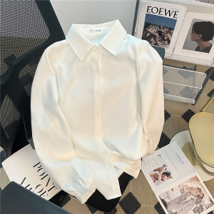 Thickened Fleece Long Sleeve Shirt Beige College Style Spring Autumn New All-Match Base Pure Color Shirt Korean Version Loose Fit