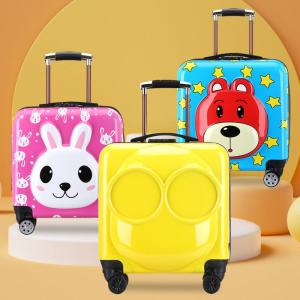 Childrens Cartoon Luggage Carry-On Suitcase Travel Bag with Password Lock Universal Wheels Polyester Material for Boys