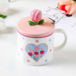 Túi Đựng Cà Phê Tulip Sáng Tạo Giá Trị Thẩm Mỹ Cao Cốc Đựng Nước Quà Tặng Sinh Nhật Cho Nữ Cốc Đựng Cà Phê Cốc Đựng Cà Phê Có Nắp Và Thìa