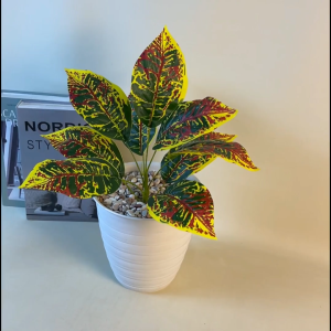 Tanaman Hias Bunga Daun Tangkai Plastik Artificial Daun Aglaonema Pajangan Meja Ruang Tamu PBP216