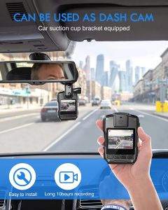 ตัวกล้อง M5 Body Camera BOBLOV พร้อมระบบจีพีเอส2K 1440P IP67กันน้ำกระเป๋าตำรวจกล้องจิ๋วมีการมองเห็นได้ในเวลากลางคืน IR กล้องบันทึกการวิ่งกีฬาที่มีการป้องกันการตก170มุม ° เครื่องบันทึกเสียงวิดีโอกล้องติดรถมอเตอร์ไซด์สำหรับ Vlogging