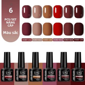 Bộ Sơn Gel Móng Tay VOKY Red Series 6 Lọ Thiết Kế Nhỏ Gọn Tự Làm Tại Nhà Dành Cho Tiệm Nail Thiết Kế Chai Xinh Xắn