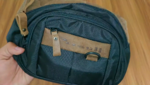 Premium Waist Bag Pria Bahan Cordura 1000 dan Kulit CH Sapi - Tas Pinggang Cowok Keren