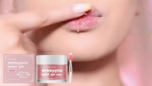 OUHOE | Strawberry Mint Lip Exfoliator Sea Salt Scrub Gentle Polishing For Chapped Peeling Lips Smoothing Lip Prep Before Lipstick