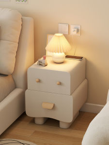 Creamy Style Solid Wood Bedside Table Modern Minimalist High-End Creative Home Use Bedroom Storage Cabinet New 2025
