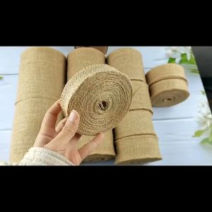 Ruy băng vải bố đay dài 1 mét  phụ kiện handmade decor trang trí tết noel