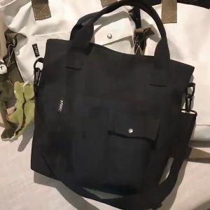 Tas Selempang Wanita Kanvas Polos Hitam Putih Elegan Sling Bag JCTS217