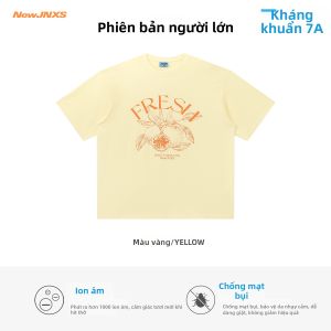 JNXS | Áo thun cặp tay ngắn in hình trái cây thoáng khí ion âm