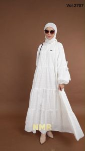 NMR Midi Dress Katun Bordir (JUMBO) Vol 2707