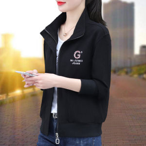2023 Spring and Autumn New Hoodie Womens Fashion High-End Short Coat K-style Casual Stand Collar plus Size Cardigan Top