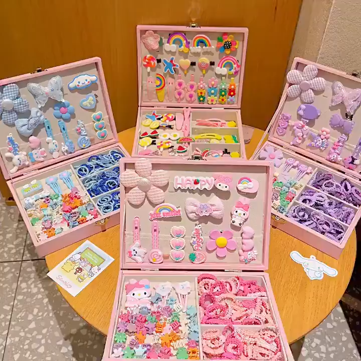 Tatajoy Jepit Rambut Anak Set 158Pcs ikat Rambut anak Perempuan Lucu Jepitan Rambut Fashion Karakter Jepitan Hair Pin Gaya Korea