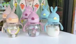 Baby straw water cup with anti choking and gravity ball for boys and girls learning drinking cup for boys and girls anti drop cup for kindergarten students