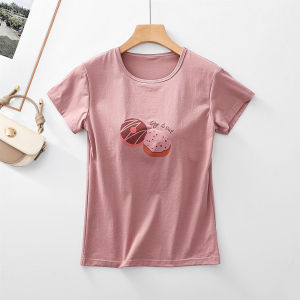 Áo Ngủ Cotton Mùa Hè Thường Ngày in Chữ Tay Ngắn Có Đệm Ngực Áo Khoác Ngoài Một Lớp Cho Nữ Áo Ngủ Mặc Nhà Thoải Mái Thoáng Khí