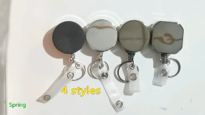 32mm Retractable Badge Reel ID Strap Zinc Alloy  Wire Keychain Name Card Badge Holder Reel Spring Key Ring Outdoor Tool