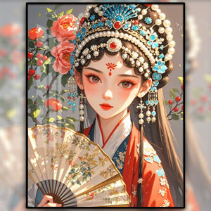 Peking Opera Huadan Beauty Cross Stitch New Arrival Full Embroidery Embroider Bedroom Living Room Chinese Ancient Style Character Handmade Diamond Painting Full Diamond