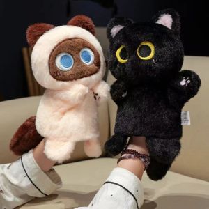 Cute Cat Hand Puppet Plushed Doll Soft Kitty Educational Baby Toys Simulator Animal Soft Stuffed Toys Anime Puppet for Kids
