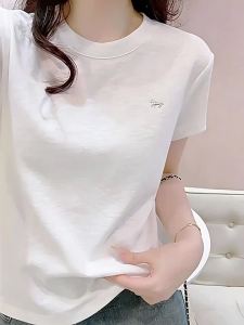 DVDK | Ice Silk Embroidered Loose Slimming T-Shirt