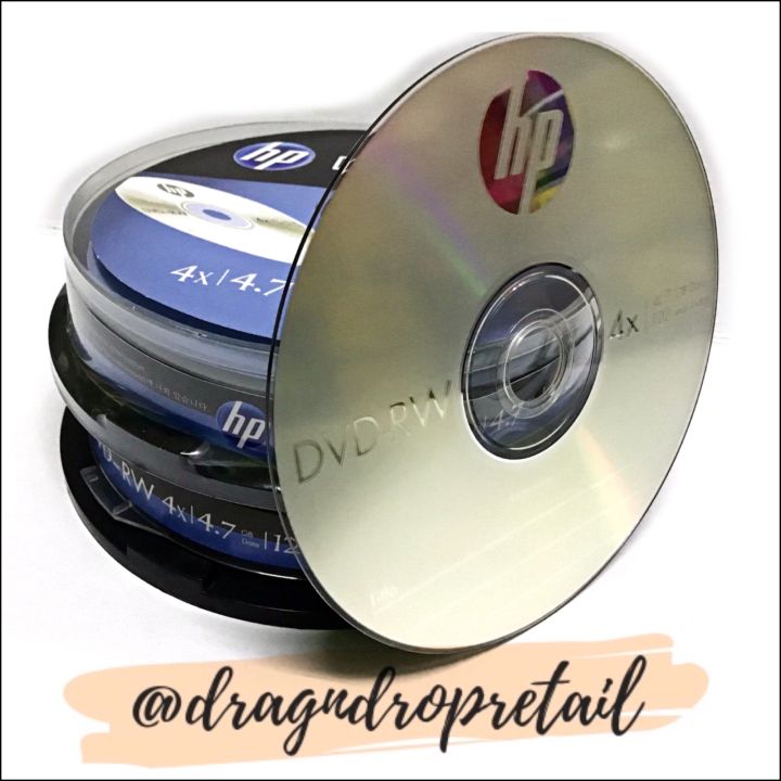 HP DVD RW DVDRW DVD RW 4.7GB Rewritable Blank Disc Spindle by 10 s