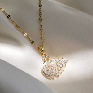 OYJR Dây chuyền nữ TITAN NGUYÊN CHẤT vòng cổ thiên nga KHÔNG GỈ đính đá pha lê cao cấp trang sức nữ thời trang sang trọng