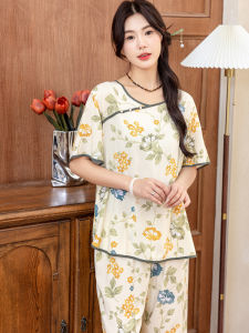 KASIHAN | Summer Style Chinese Inspired Cotton Silk Home Wear Large Size