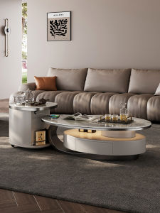 Luxury Jane-Style Stainless Steel and Wood Tea Table for Home Living Room Modern Minimalist Design Large Small Size