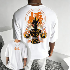 Bandai | Dragon Ball Anime Goku Round-neck Short-sleeved 2026 Bandai Summer Mens Sports Loose and Breathable Cotton T-shirt