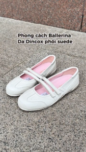 New Arrivals | Giày Búp Bê Nữ Quai Dán Mary Jane DINCOX DC49 Ballerina Vanila Cream Êm Chân Phối Màu Dễ Thương