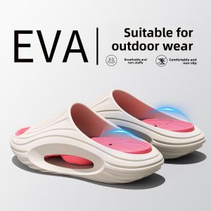 Mens Outdoor Slip-On Slippers Summer Anti-Slip Odor-Resistant Thick Bottom Basketball Sports Sandals Casual Style EVA Material