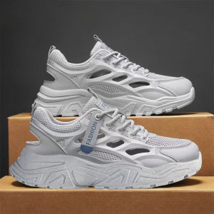 Mens Summer Anti-Odor Casual Sandals Height-Increasing Sport Shoes with Thick Sole Mesh Breathable Design Dad-Style Sneakers